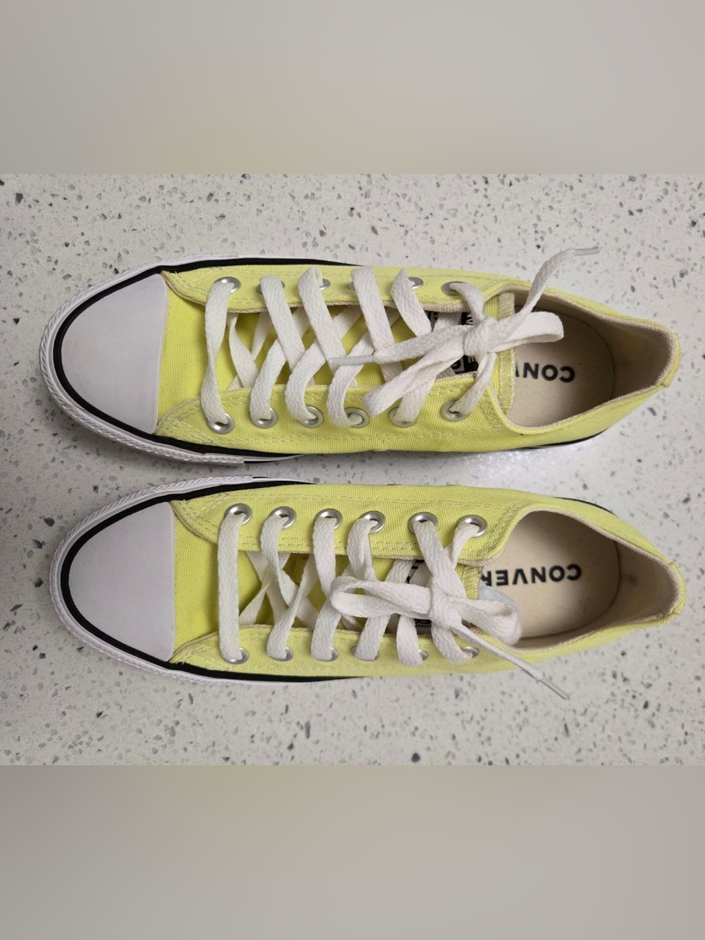 Converse Low Top Sneakers in Yellow Canvas with White Laces